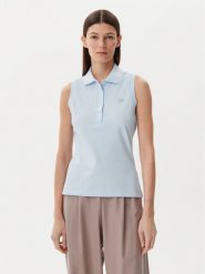 Lacoste Polo PF5445 Błękitny Slim Fit. Niebieskie koszulki polo Lacoste, bez wzorów, z bawełny, bez kołnierzyka, bez ramiączek. Za 249.99 zł.
