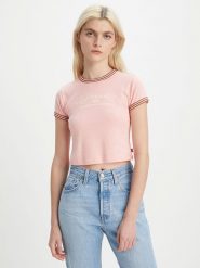 Levi´s Koszulka w kolorze jasnoróżowym rozmiar: XL. Różowe bluzki s, bez wzorów, z bawełny, bez kołnierzyka, bez ramiączek. Za 43.78 zł.
