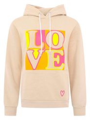 Zwillingsherz Bluza "Print Love" w kolorze beżowym rozmiar: L/XL. Brązowe bluzy Zwillingsherz, l, bez wzorów, z bawełny, z kapturem. Za 184.46 zł.