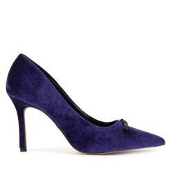 Szpilki Nine West. Fioletowe szpilki Nine West, bez wzorów, bez obcasa, na szpilce, bez zapięcia. Za 199.99 zł.