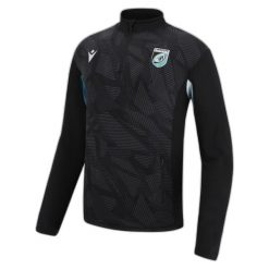 Bluza 1/4 zip Cardiff Blues Training Player Top Player 2022/23. Czarne bluzy sportowe Macron, bez wzorów, z dresówki, bez kaptura. Za 275.00 zł.
