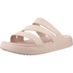 Sandały CROCS 209587C Rose. Czerwone sandały Crocs, bez wzorów, z materiału, bez obcasa, bez zapięcia. Za 159.00 zł.