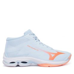 Buty halowe Mizuno. Niebieskie obuwie sportowe Mizuno, bez zapięcia, mizuno wave. Za 559.99 zł.