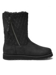 Skechers Botki Keepsakes 2.0 167675 Czarny. Czarne botki Skechers, bez wzorów, ze skóry, bez obcasa, na płaskiej podeszwie, bez zapięcia. Za 379.99 zł.