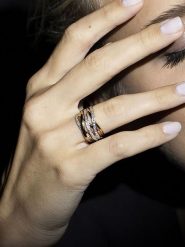 DIAMANTA Złoty pierścionek "Méli-mélo scintillant" z diamentami rozmiar: 52. Żółte pierścionki DIAMANTA, z diamentem, złote. Za 2,827.99 zł.