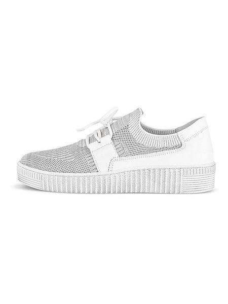 Gabor Sneakersy w kolorze szaro-białym rozmiar: 38. Białe trampki Gabor, bez wzorów, z materiału, bez zapięcia. Za 164.95 zł.