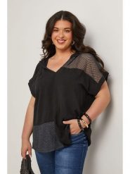 Curvy Lady Bluzka w kolorze czarnym rozmiar: 44/46. Czarne bluzki Curvy Lady, bez wzorów, klasyczne, bez kołnierzyka, bez ramiączek. Za 145.60 zł.
