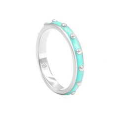 Pierścionek Colors z turkusową emalią posrebrzany. Niebieskie pierścionki Lilou, posrebrzane. Za 149.00 zł.