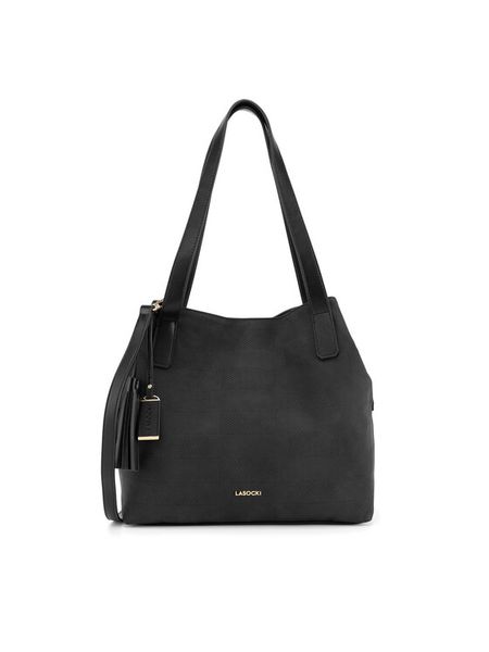 Lasocki Torebka C-LSK-K-040-06 Czarny. Czarne torebki klasyczne Lasocki, bez wzorów, z materiału, bez dodatków. Za 199.99 zł.