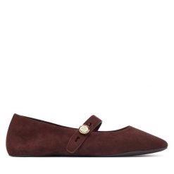 Baleriny Tory Burch. Brązowe baleriny Tory Burch, bez wzorów, bez obcasa. Za 1,354.00 zł.