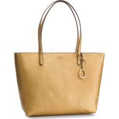 Torebka LAUREN RALPH LAUREN - Top Zip Tote 431742101005 Deep Bronz. Żółte shopper Lauren Ralph Lauren, z aplikacjami, ze skóry ekologicznej, zdobione, bez dodatków. W wyprzedaży za 469.00 zł.