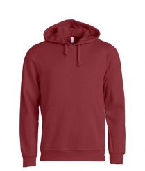 Clique Basic Hoody bluza z kapturem unisex - burgundy. Czerwone bluzy CLIQUE, xl, bez wzorów, z bawełny, z kapturem. Za 172.75 zł.