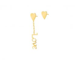 Złote kolczyki - serca, love. Żółte kolczyki Apart, złote. Za 269.00 zł.