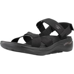 Sandały SKECHERS GO WALK ARCH FIT SANDAL Czarny. Czarne sandały Skechers, bez wzorów, z materiału, klasyczne, bez obcasa, bez zapięcia. Za 344.40 zł.