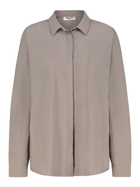 Sublevel Bluzka w kolorze szarobrązowym rozmiar: XXL. Brązowe bluzki Sublevel, xxl, bez wzorów, bez kołnierzyka, bez ramiączek. Za 86.78 zł.