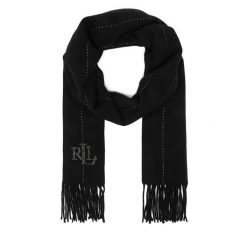 Szalik LAUREN RALPH LAUREN. Czarne szaliki Lauren Ralph Lauren, bez wzorów. Za 519.99 zł.