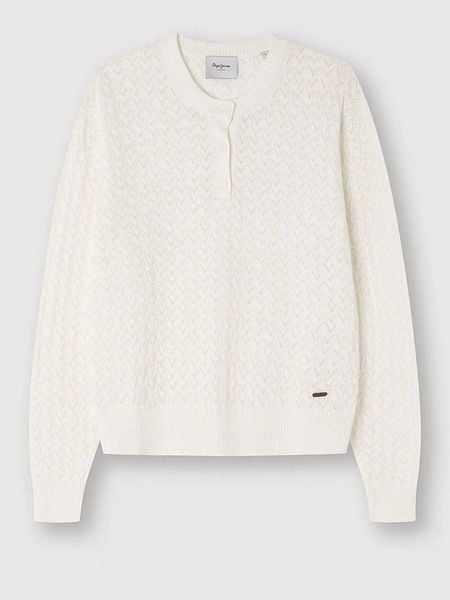Pepe Jeans Sweter w kolorze białym rozmiar: M. Białe kardigany Pepe Jeans, m, bez wzorów, z bawełny, bez ramiączek. Za 179.95 zł.