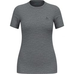 Koszulka damska ODLO Merino 160 BL TOP krótki rękaw 100% wełna merino. Szare bluzki Odlo, s, bez wzorów, z wełny, sportowe, bez kołnierzyka, bez ramiączek. Za 319.99 zł.