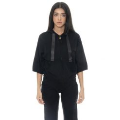 Bluza lekki z kaptur na co dzień na siłownię. Czarne bluzy LEONE 1947 APPAREL, bez wzorów, z bawełny, bez kaptura. W wyprzedaży za 134.57 zł.