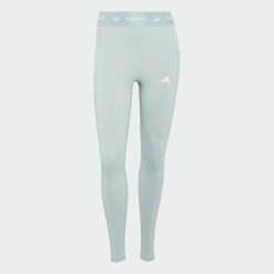 Legginsy Techfit Stash Pocket Full-Length. Zielone legginsy Adidas, bez wzorów, z materiału. Za 199.00 zł.