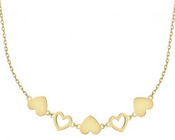 Naszyjnik srebrny - serca. Szare naszyjniki Apart, pozłacane. Za 279.00 zł.