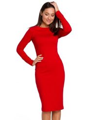 Stylove Sukienka w kolorze czerwonym rozmiar: XXL. Czerwone sukienki Stylove, xxl, bez wzorów, bez kołnierzyka, bez ramiączek, midi. Za 127.99 zł.