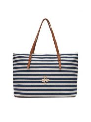 Beverly Hills Polo Club Torebka BHPC-C-014-07 Granatowy. Niebieskie shopper Beverly Hills Polo Club, bez wzorów, z materiału, bez dodatków. Za 229.99 zł.