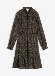 Sukienka szyfonowa. Czarne sukienki bonprix, bez wzorów, z szyfonu, bez kołnierzyka, bez ramiączek. Za 129.99 zł.