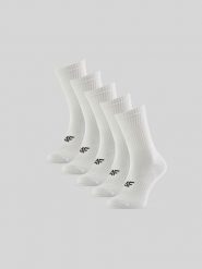 4F Skarpetki długie (5-pack) damskie - białe 35-38. Białe skarpety 4f, bez wzorów, z bawełny. Za 69.99 zł.