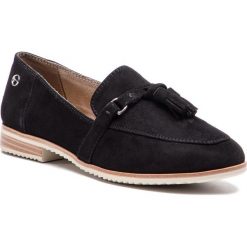 Lordsy TAMARIS - 1-24204-22 Black Suede 004. Czarne lordsy Tamaris, bez wzorów, z materiału, bez obcasa, na obcasie, bez zapięcia. W wyprzedaży za 169.00 zł.