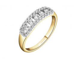 Pierścionek z żółtego złota z brylantami - 0,35 ct - próba 585. Żółte pierścionki Apart, z brylantem, złote. Za 5,490.00 zł.