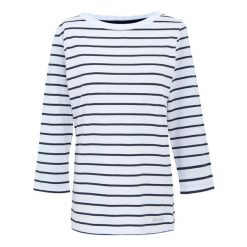 T-shirt Damski W Paski Baylette II. Białe t-shirty Regatta, xl, bez wzorów, bez kołnierzyka, bez ramiączek. Za 64.99 zł.