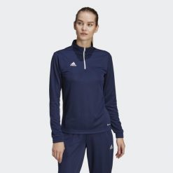 Bluza piłkarska damska Adidas Entrada 22 Training Top. Niebieskie bluzy Adidas, xl, bez wzorów, bez kaptura. Za 102.97 zł.