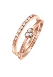 Elli Damskie serce Memoire zestaw 2 częściowy z kryształami cyrkonii w srebrze 925 Sterling Silver Pierścionki 1 ct. Szare pierścionki Elli, z cyrkonią, srebrne. Za 223.99 zł.