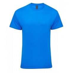 Bawełniana Lekka Koszulka Unisex Dla Dorosłych. Niebieskie bluzki GILDAN, m, bez wzorów, z bawełny, sportowe, bez kołnierzyka, bez ramiączek. Za 27.99 zł.