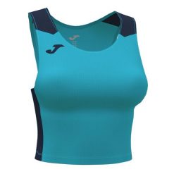 Tank top do biegania damski Joma Record II Crop top. Niebieskie topy Joma, s, bez wzorów, bez kołnierzyka, bez ramiączek. Za 73.99 zł.