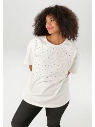 Aniston Koszulka w kolorze białym rozmiar: 50. Białe bluzki Aniston, bez wzorów, z bawełny, bez kołnierzyka, bez ramiączek. Za 79.77 zł.