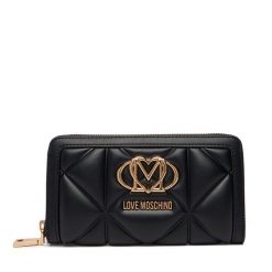 Duży Portfel Damski LOVE MOSCHINO. Czarne portfele Love Moschino, bez wzorów. Za 529.99 zł.