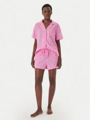 DKNY Piżama YI80108 Różowy Regular Fit. Czerwone piżamy DKNY, bez wzorów, z bawełny, bez ramiączek. Za 379.99 zł.