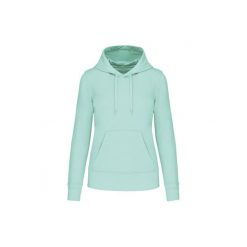Damska ekologiczna bluza z kapturem Kariban. Niebieskie bluzy KARIBAN, l, bez wzorów, z bawełny, z kapturem. Za 184.00 zł.