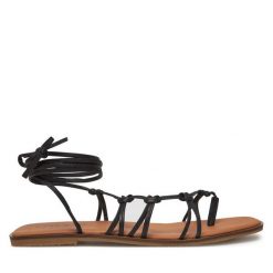 Sandały Balagan. Czarne sandały BALAGAN, bez wzorów, bez obcasa, na płaskiej podeszwie, bez zapięcia. Za 449.99 zł.
