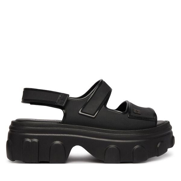 Sandały Melissa. Czarne sandały Melissa, bez wzorów, bez obcasa, na koturnie, bez zapięcia. Za 578.99 zł.