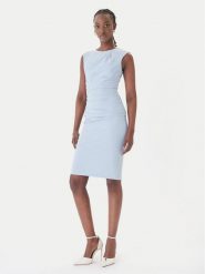 Rinascimento Sukienka koktajlowa CFC0127683003 Błękitny Slim Fit. Niebieskie sukienki Rinascimento, m, bez wzorów, z syntetyku, wizytowe, bez kołnierzyka, bez ramiączek. Za 449.99 zł.