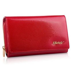 Portfel damski BETLEWSKI czerwony BPD-DT-513. Czerwone portfele Betlewski, bez wzorów, ze skóry. Za 139.99 zł.