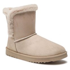 Botki DeeZee. Brązowe botki DeeZee, bez wzorów, bez obcasa, na płaskiej podeszwie, bez zapięcia. Za 99.99 zł.