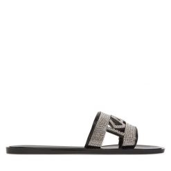 Klapki KARL LAGERFELD. Czarne klapki KARL LAGERFELD, bez wzorów, bez obcasa. Za 259.99 zł.