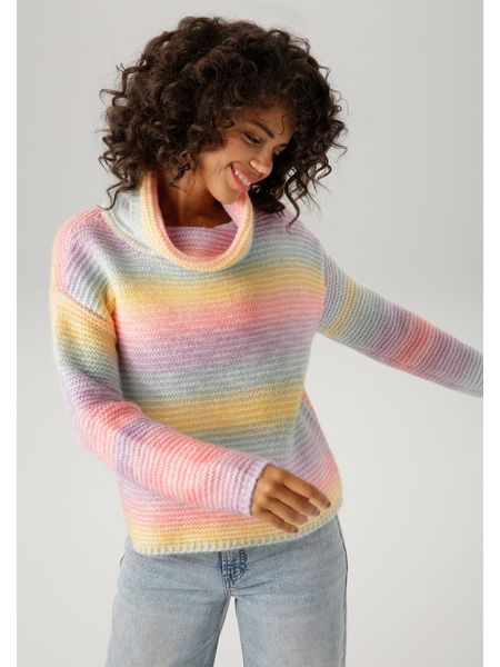 Aniston Golf ze wzorem rozmiar: 38. Golfy Aniston, bez wzorów, ze splotem, bez ramiączek. Za 61.17 zł.