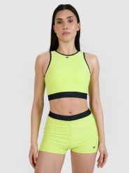 4F Góra od bikini damska - zielona M. Zielone szorty 4f, bez wzorów, z elastanu, sportowe. Za 99.99 zł.