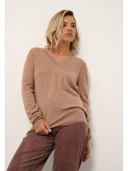 Just Cashmere Kaszmirowy sweter "Nora" w kolorze jasnobrązowym rozmiar: L. Brązowe swetry Just Cashmere, l, bez wzorów, z kaszmiru, bez ramiączek. Za 369.99 zł.