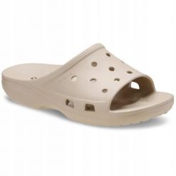 Klapki Dla Dorosłych Crocs Saturday Slide. Czerwone klapki Crocs, bez wzorów, z materiału, bez obcasa. Za 139.99 zł.